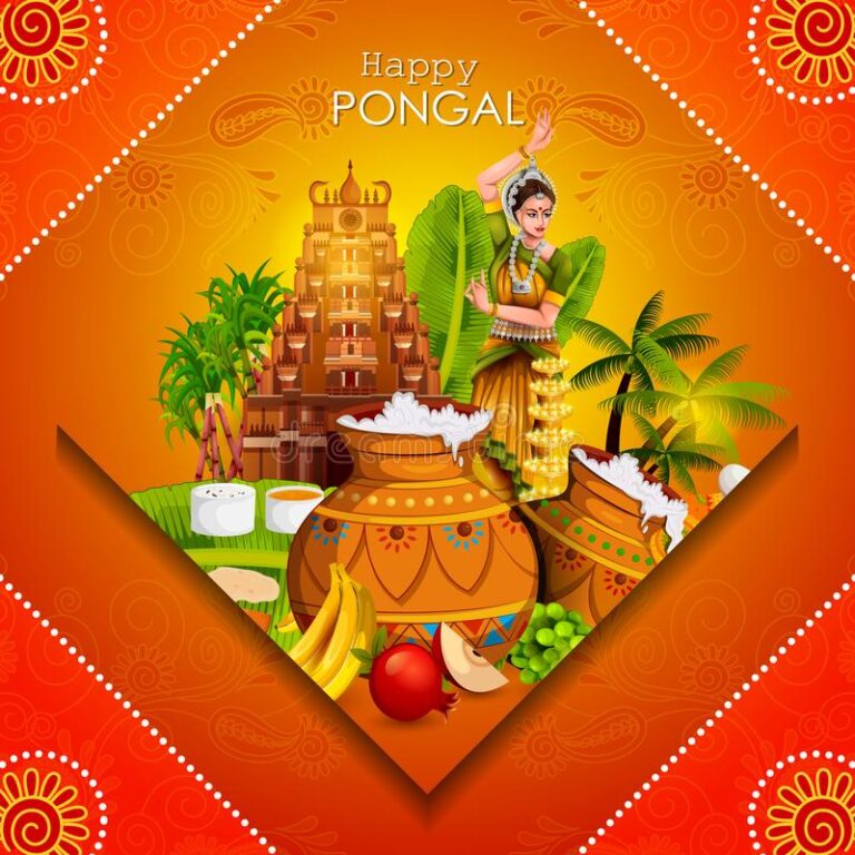 happy-pongal-festival-of-tamil-nadu-india-background-105791289