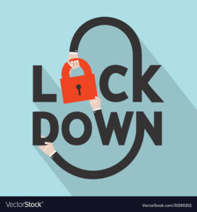 Lockdown Font Icon. Locking Down to Prevent Corona Virus Or Covi